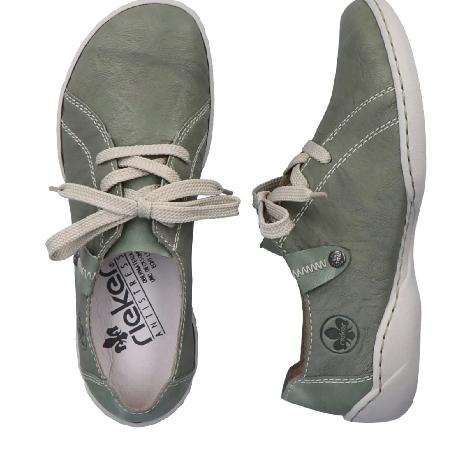 Clearance Rieker Sznurowane Buty Damskie W Kolorze Zielono-Szarym