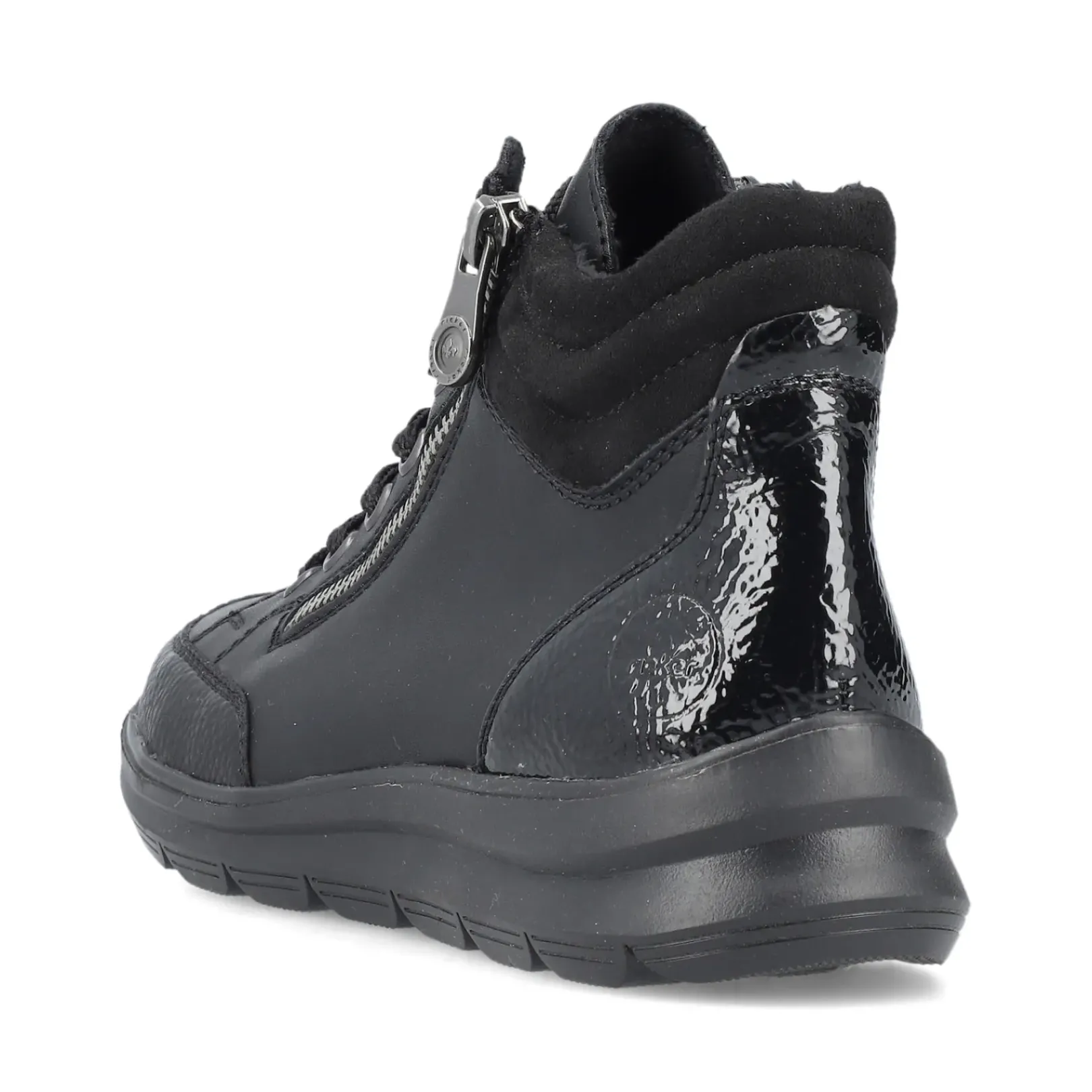 Best Rieker Sznurowane Buty Damskie W Kolorze Glebokiej Czerni