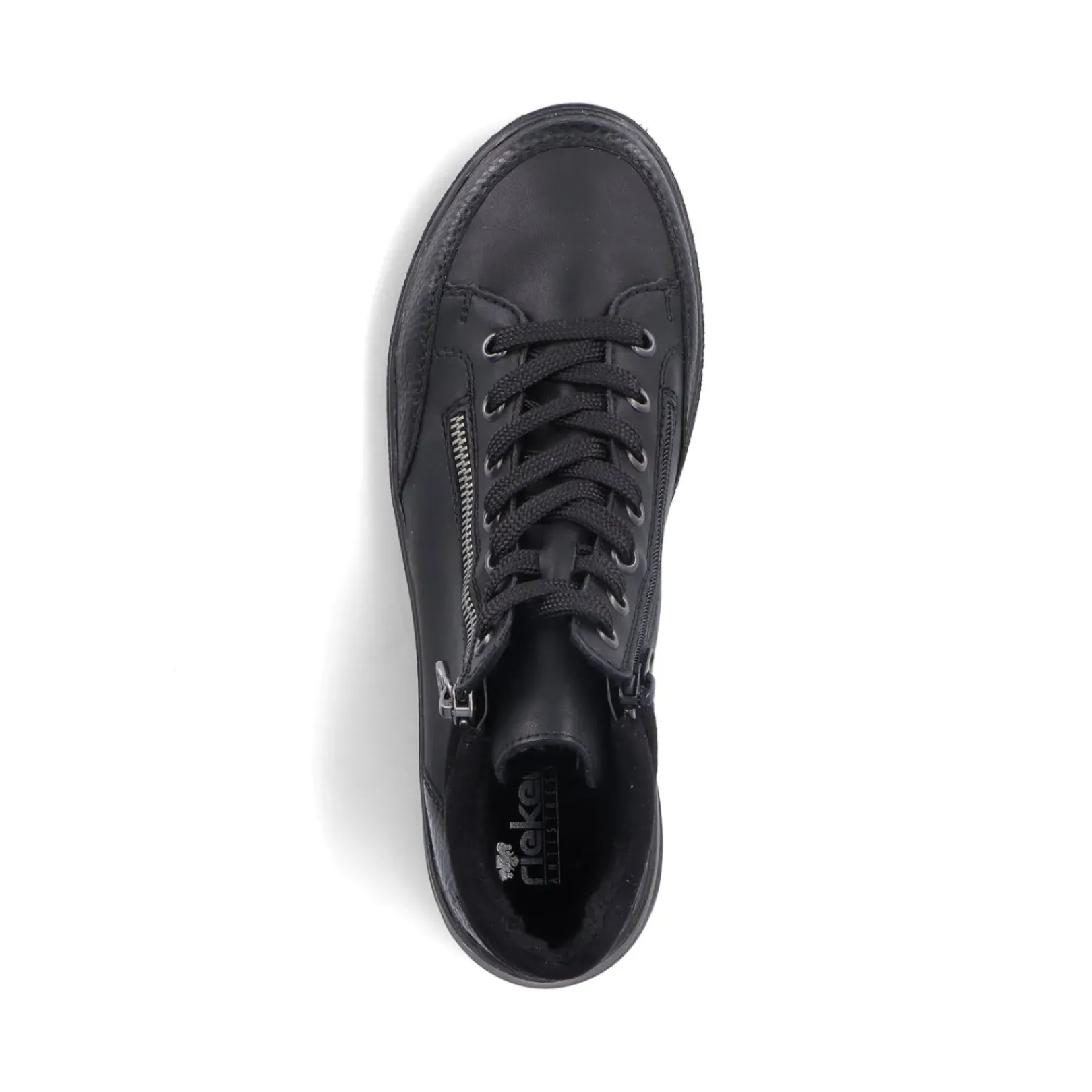Best Rieker Sznurowane Buty Damskie W Kolorze Glebokiej Czerni
