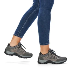 Best Rieker Sznurowane Buty Damskie W Kolorze Stalowoszarym
