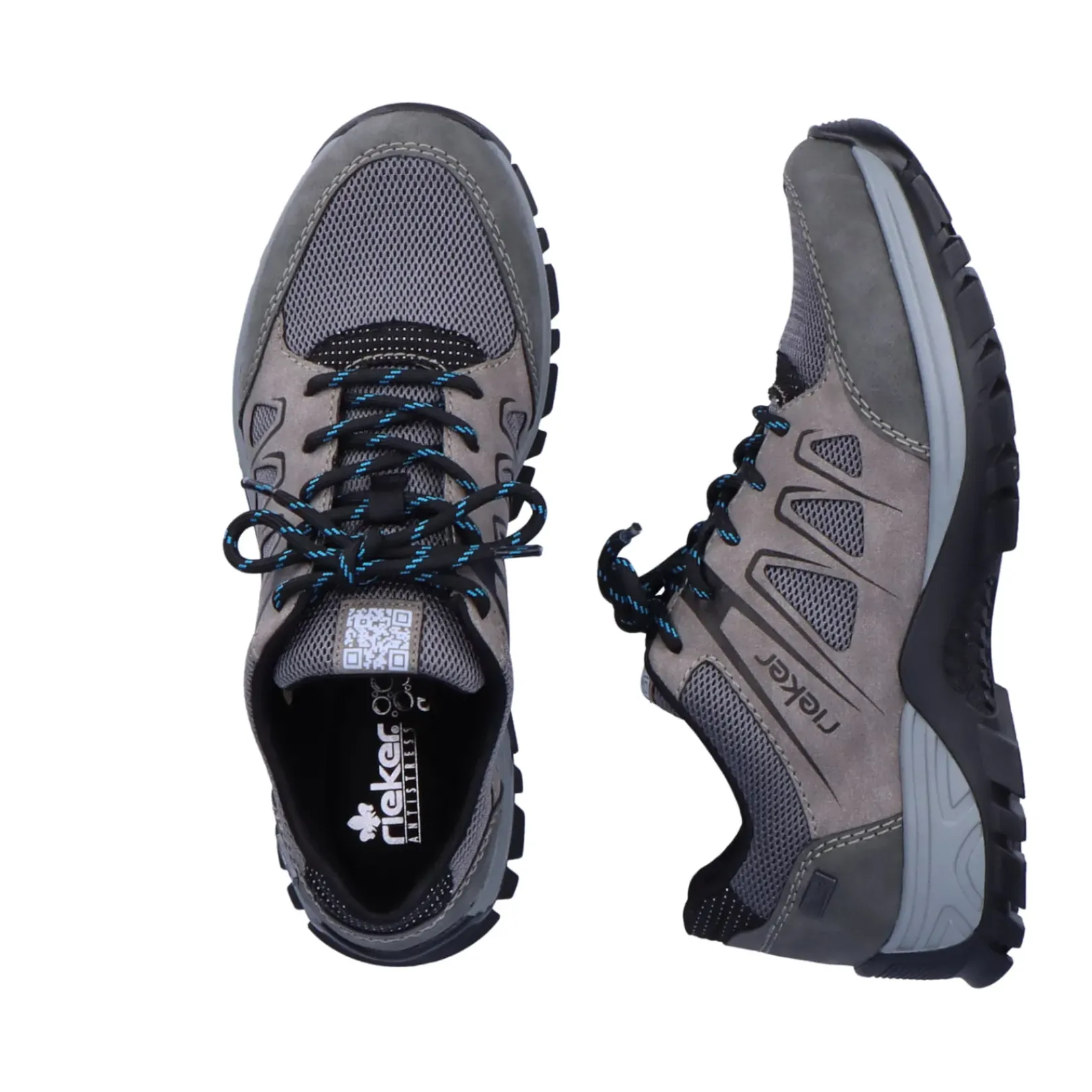 Best Rieker Sznurowane Buty Damskie W Kolorze Stalowoszarym