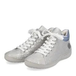 Outlet Rieker Sznurowane Buty Damskie W Kolorze Srebrno-Szarym-Blekitnym