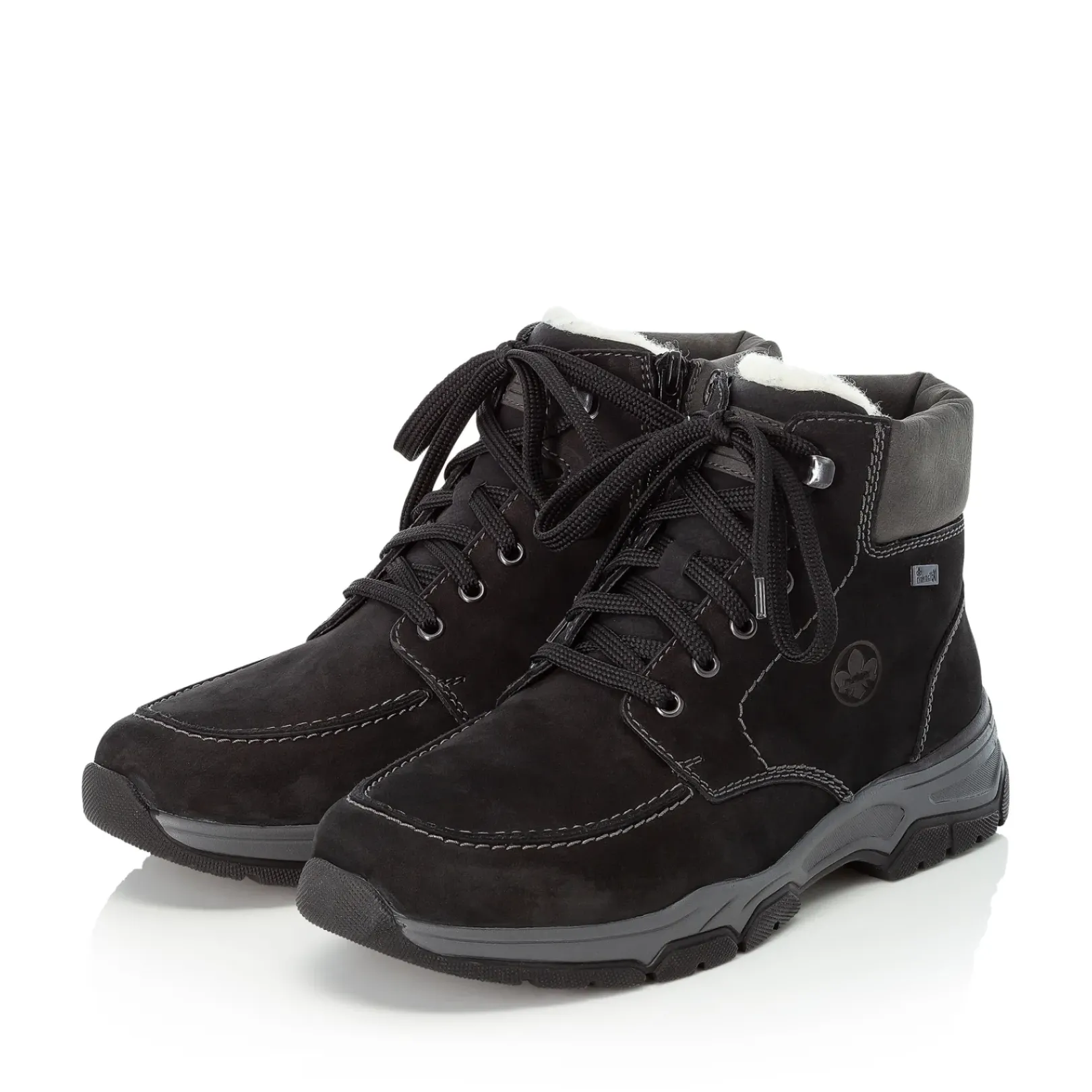 Fashion Rieker Sznurowane Buty Meskie W Kolorze Glebokiej Czerni