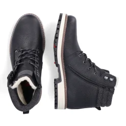 Clearance Rieker Sznurowane Buty Meskie W Kolorze Glebokiej Czerni