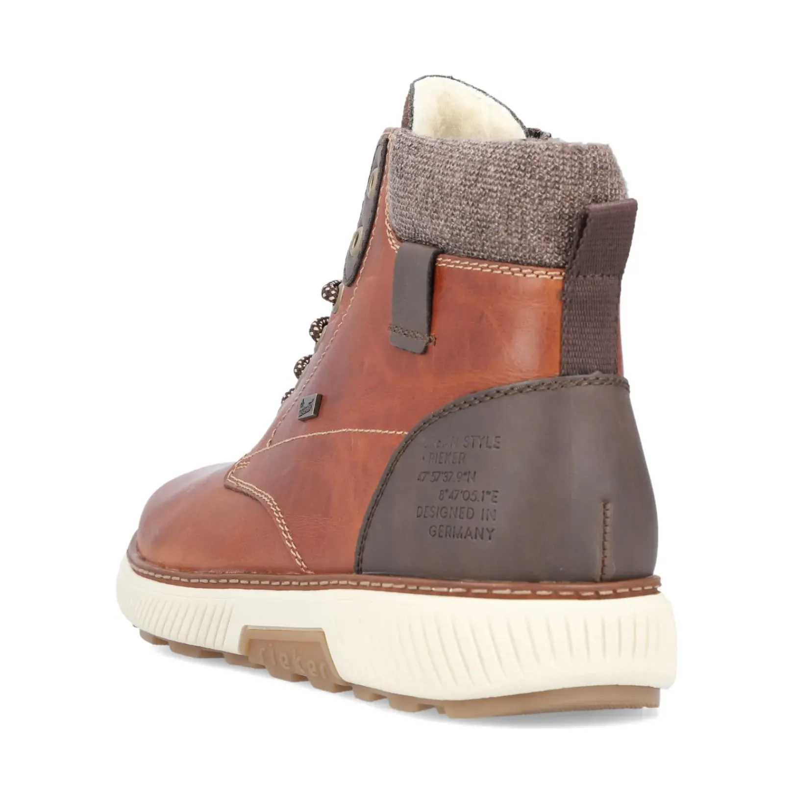 Clearance Rieker Sznurowane Buty Meskie W Kolorze Karmelowo-Brazowym