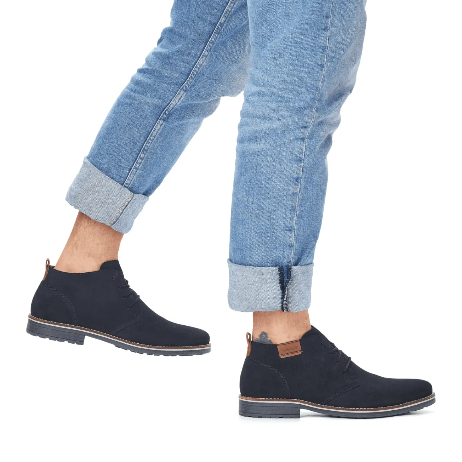 New Rieker Sznurowane Buty Meskie W Kolorze Granatowym