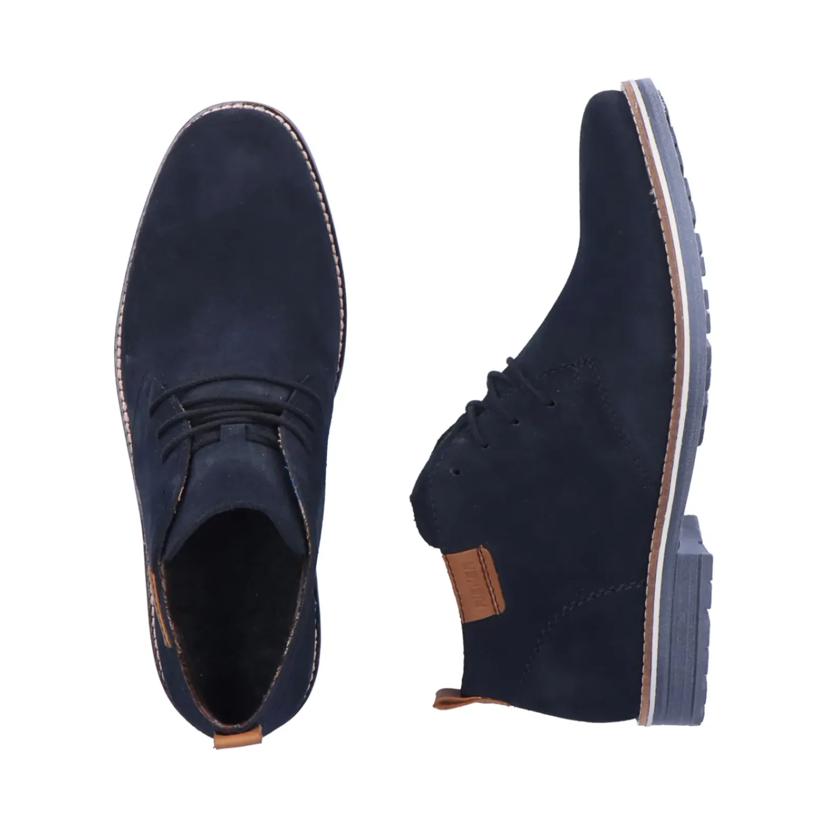 New Rieker Sznurowane Buty Meskie W Kolorze Granatowym