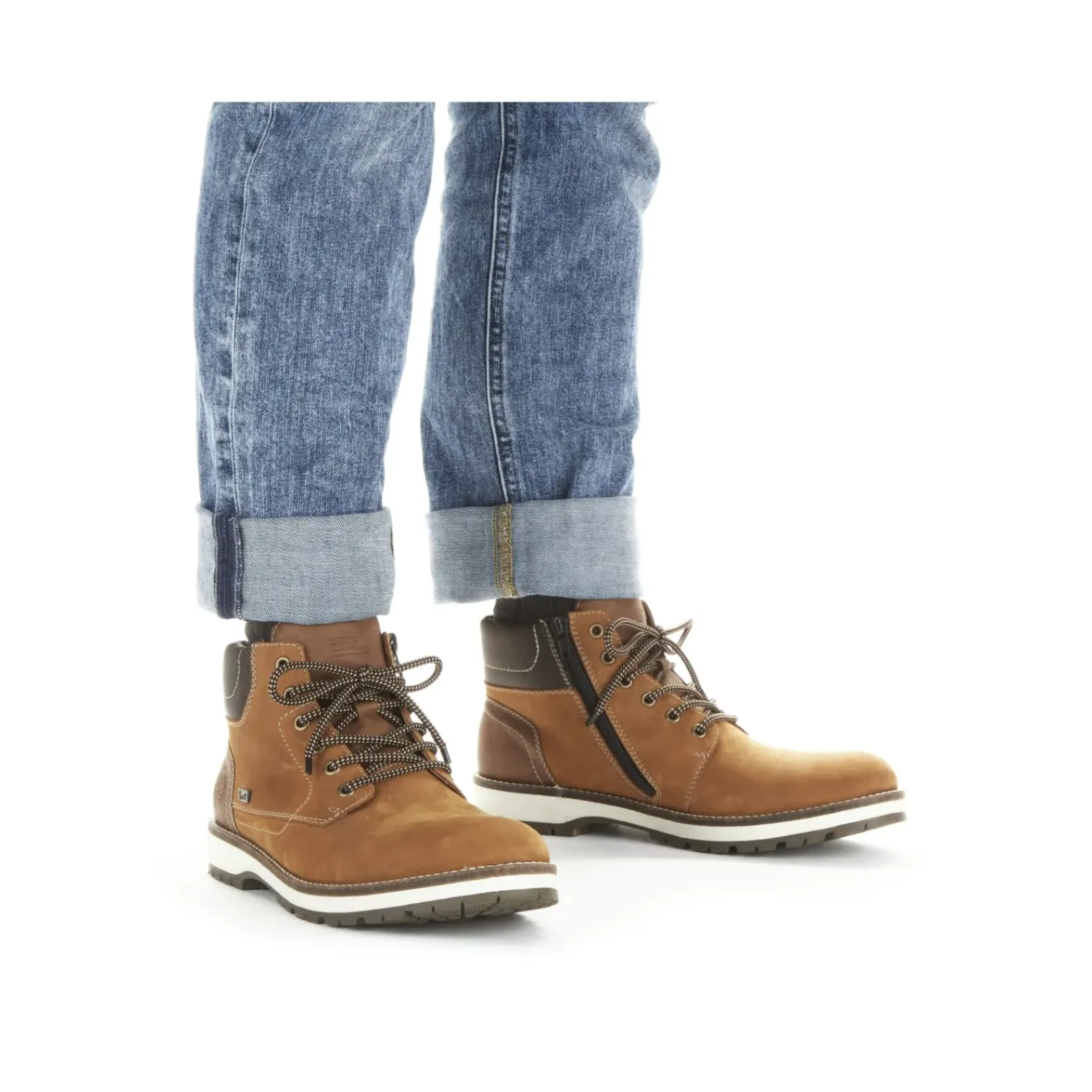 Fashion Rieker Sznurowane Buty Meskie W Kolorze Karmelowo-Brazowym