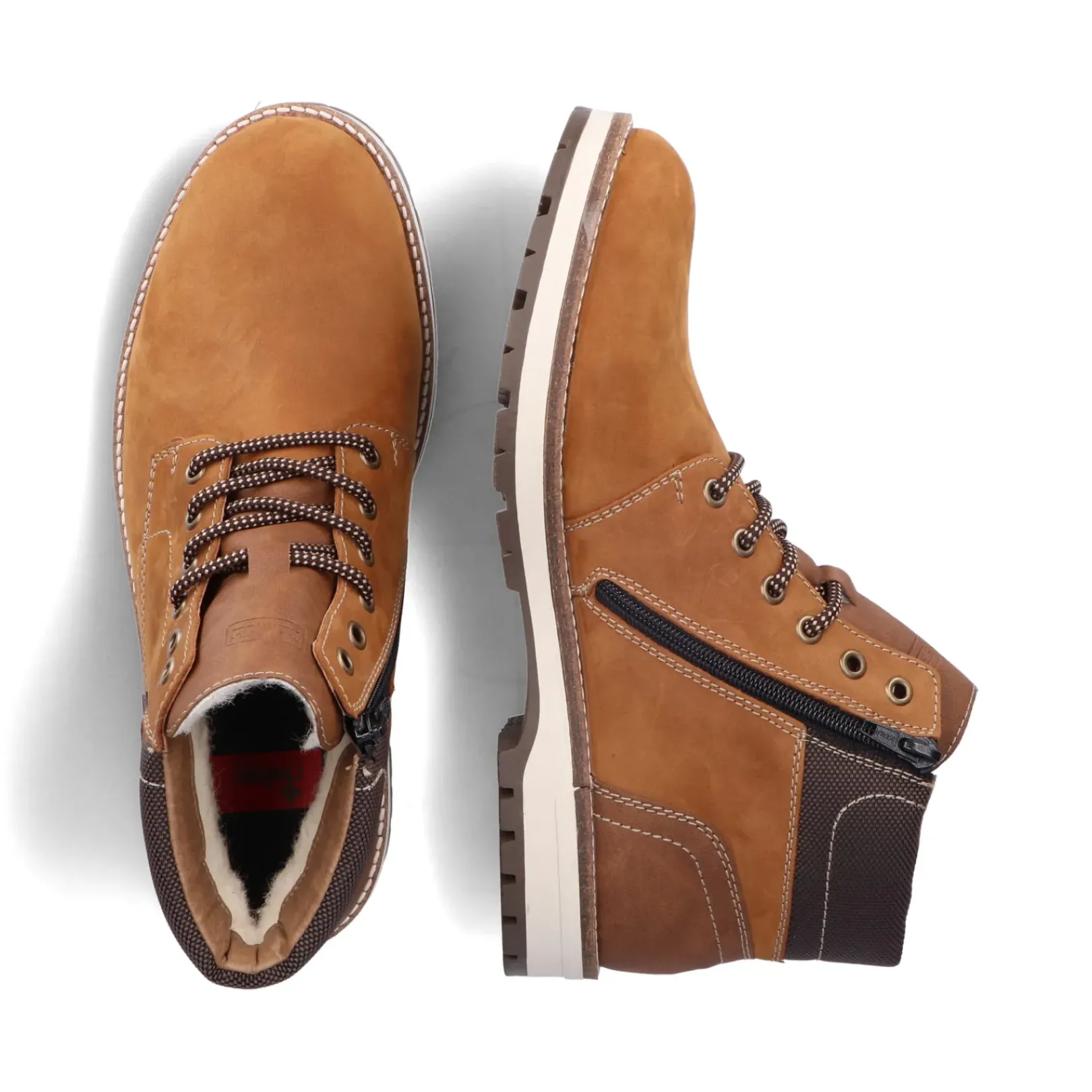 Fashion Rieker Sznurowane Buty Meskie W Kolorze Karmelowo-Brazowym