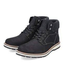 Outlet Rieker Sznurowane Buty Meskie W Kolorze Glebokiej Czerni