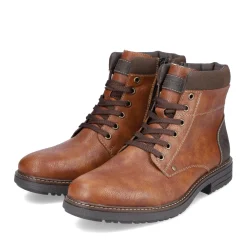 Fashion Rieker Sznurowane Buty Meskie W Kolorze Karmelowo-Brazowym