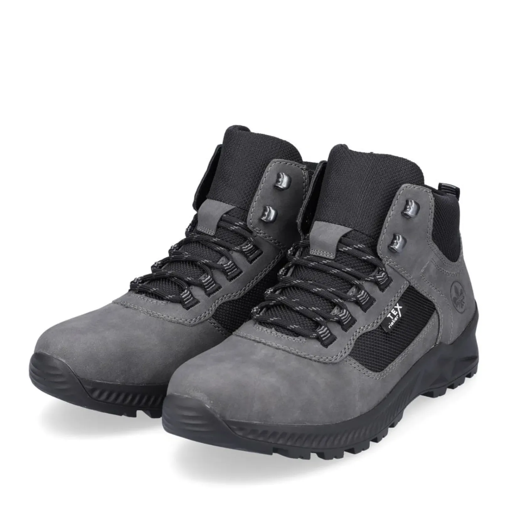 Fashion Rieker Sznurowane Buty Meskie W Kolorze Granitowo-Szarym