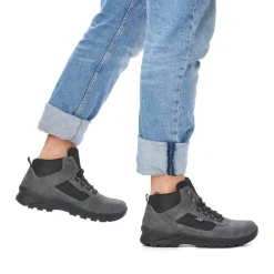 Fashion Rieker Sznurowane Buty Meskie W Kolorze Granitowo-Szarym