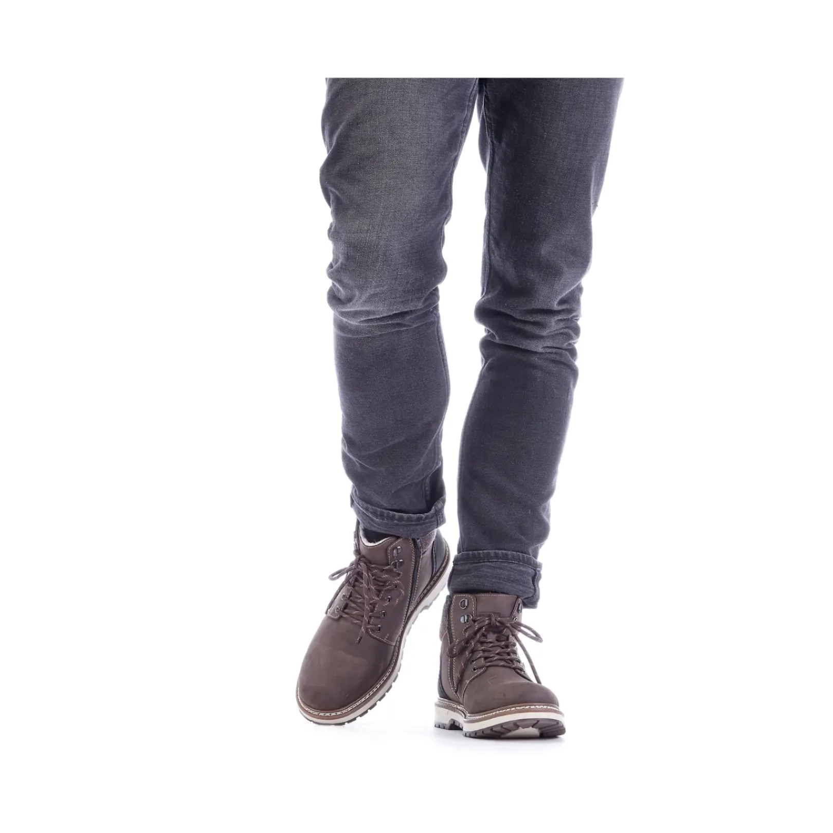 Clearance Rieker Sznurowane Buty Meskie W Kolorze Tabaczno-Brazowym