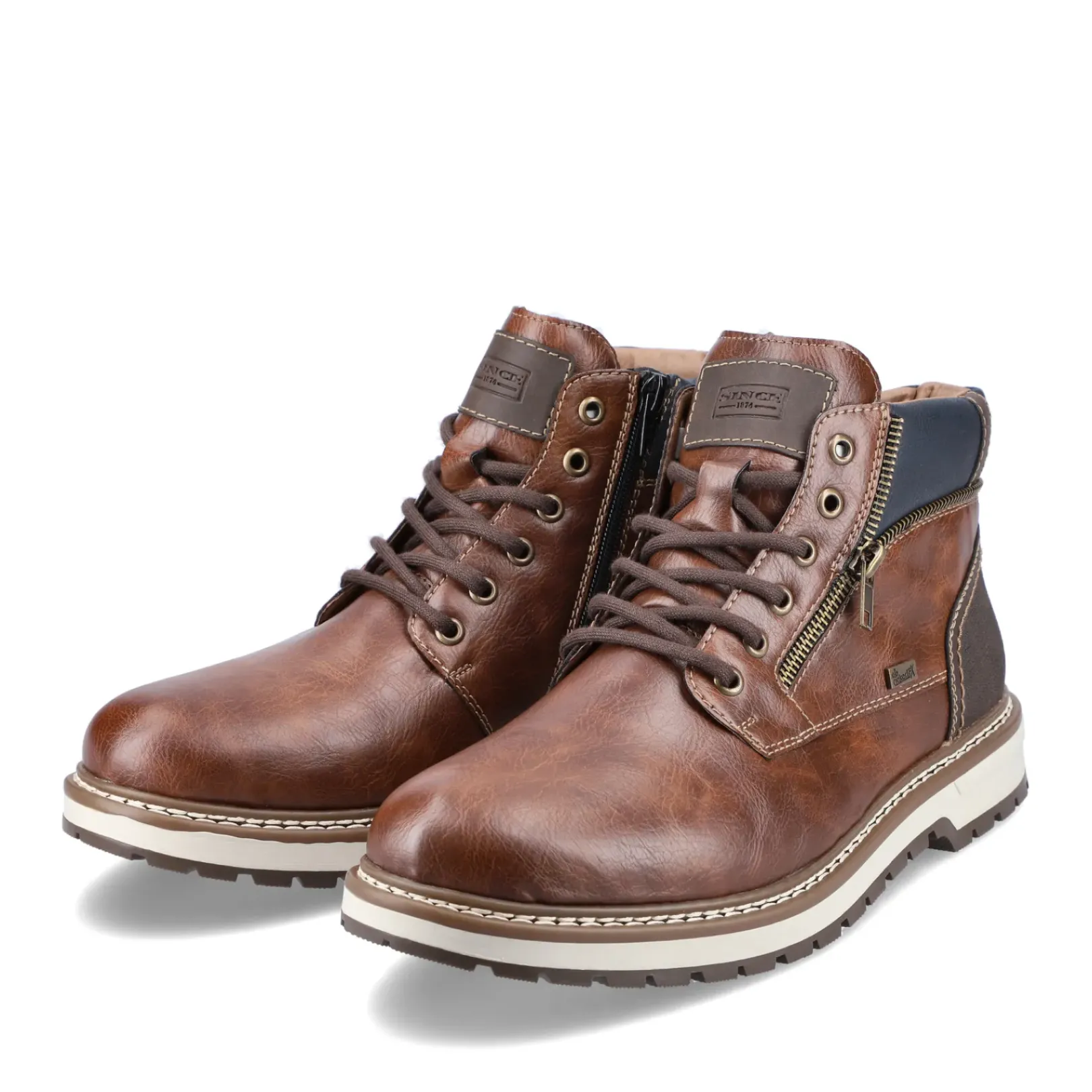 Outlet Rieker Sznurowane Buty Meskie W Kolorze Kasztanowo-Brazowym