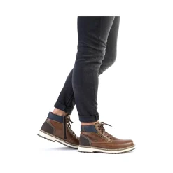 Outlet Rieker Sznurowane Buty Meskie W Kolorze Kasztanowo-Brazowym