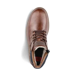 Outlet Rieker Sznurowane Buty Meskie W Kolorze Kasztanowo-Brazowym