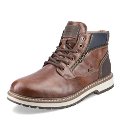 Outlet Rieker Sznurowane Buty Meskie W Kolorze Kasztanowo-Brazowym