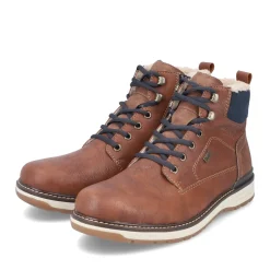 Discount Rieker Sznurowane Buty Meskie W Kolorze Orzechowego Brazu