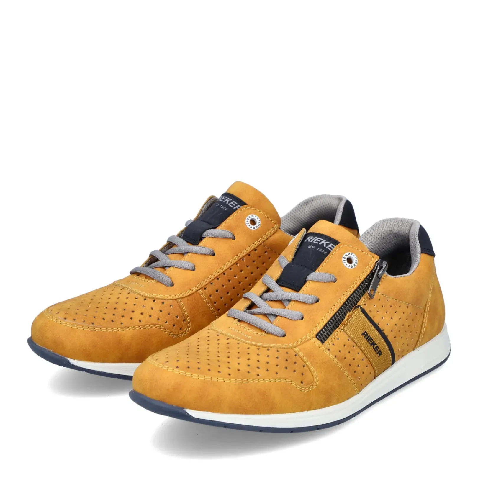 New Rieker Sznurowane Buty Meskie Slonecznikowo-Zolto-Granatowe