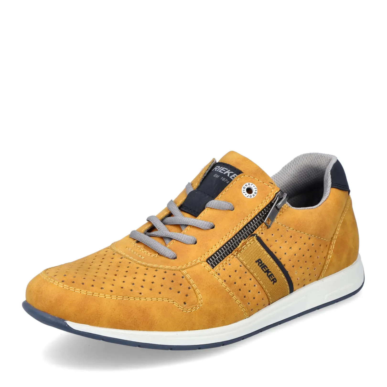New Rieker Sznurowane Buty Meskie Slonecznikowo-Zolto-Granatowe
