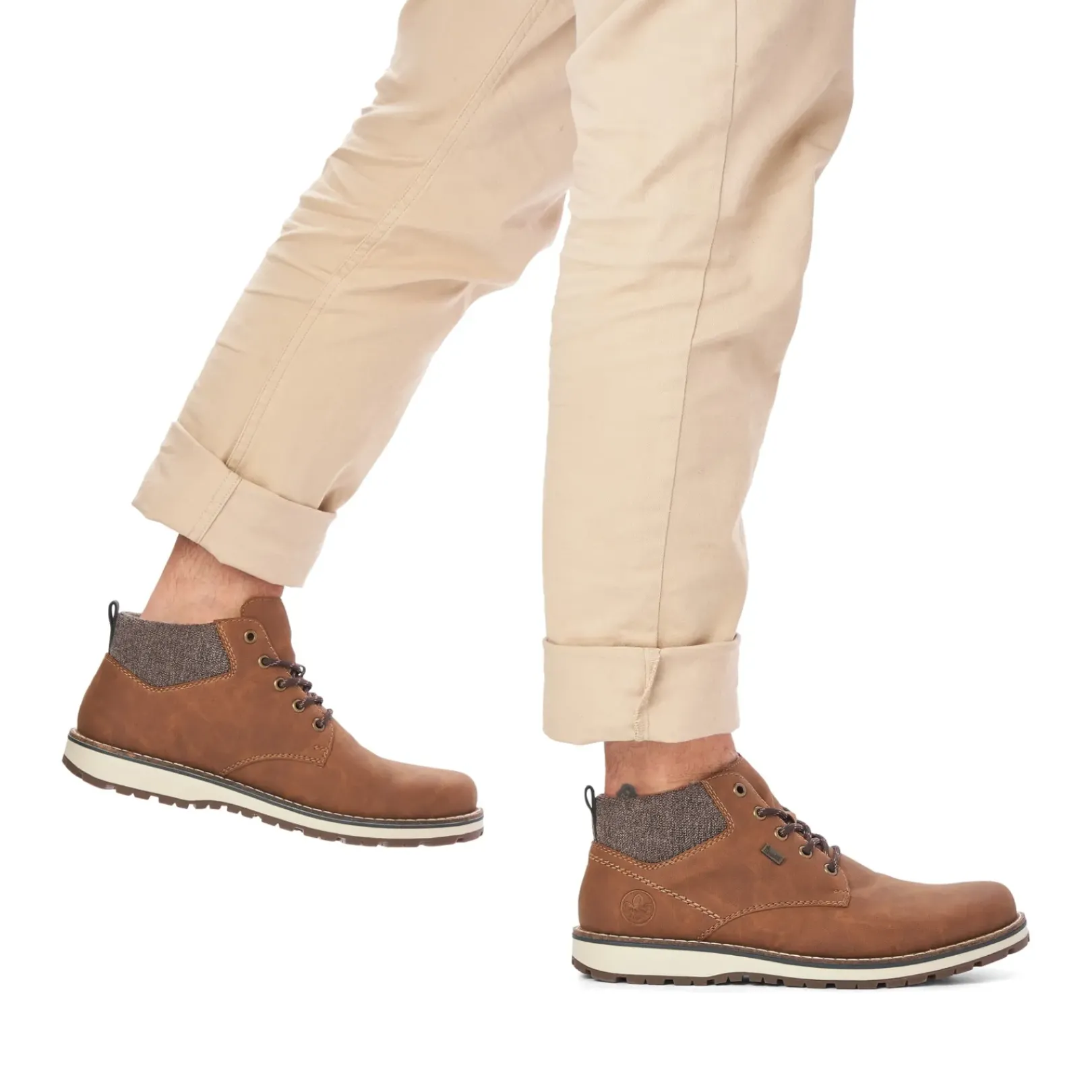 Best Rieker Sznurowane Buty Meskie W Kolorze Karmelowo-Brazowym