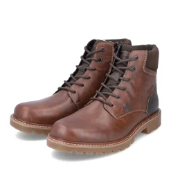 Clearance Rieker Sznurowane Buty Meskie W Kolorze Kasztanowo-Brazowym