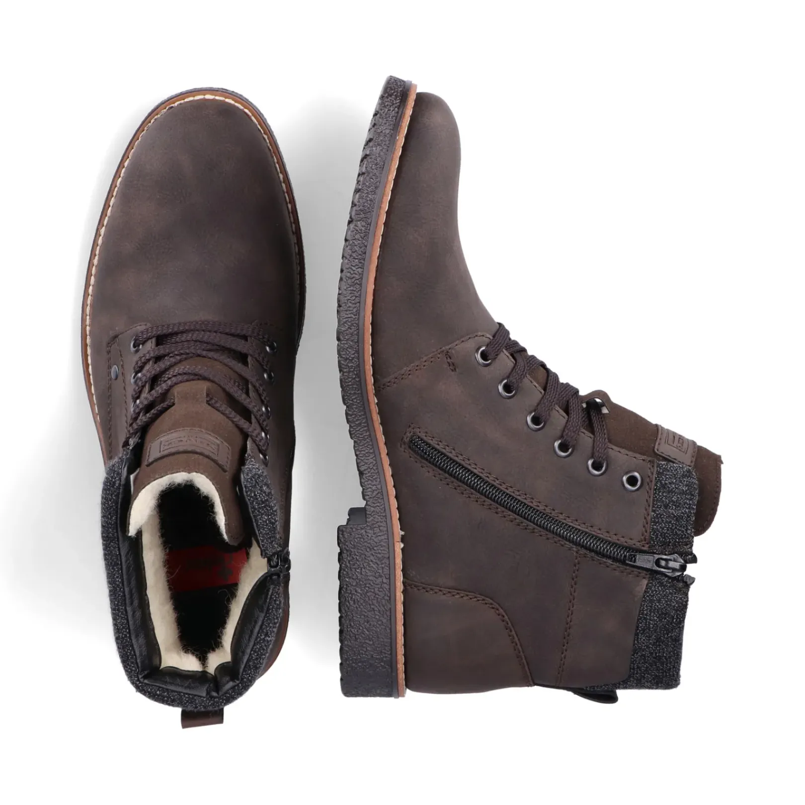 Discount Rieker Sznurowane Buty Meskie W Kolorze Orzechowego Brazu