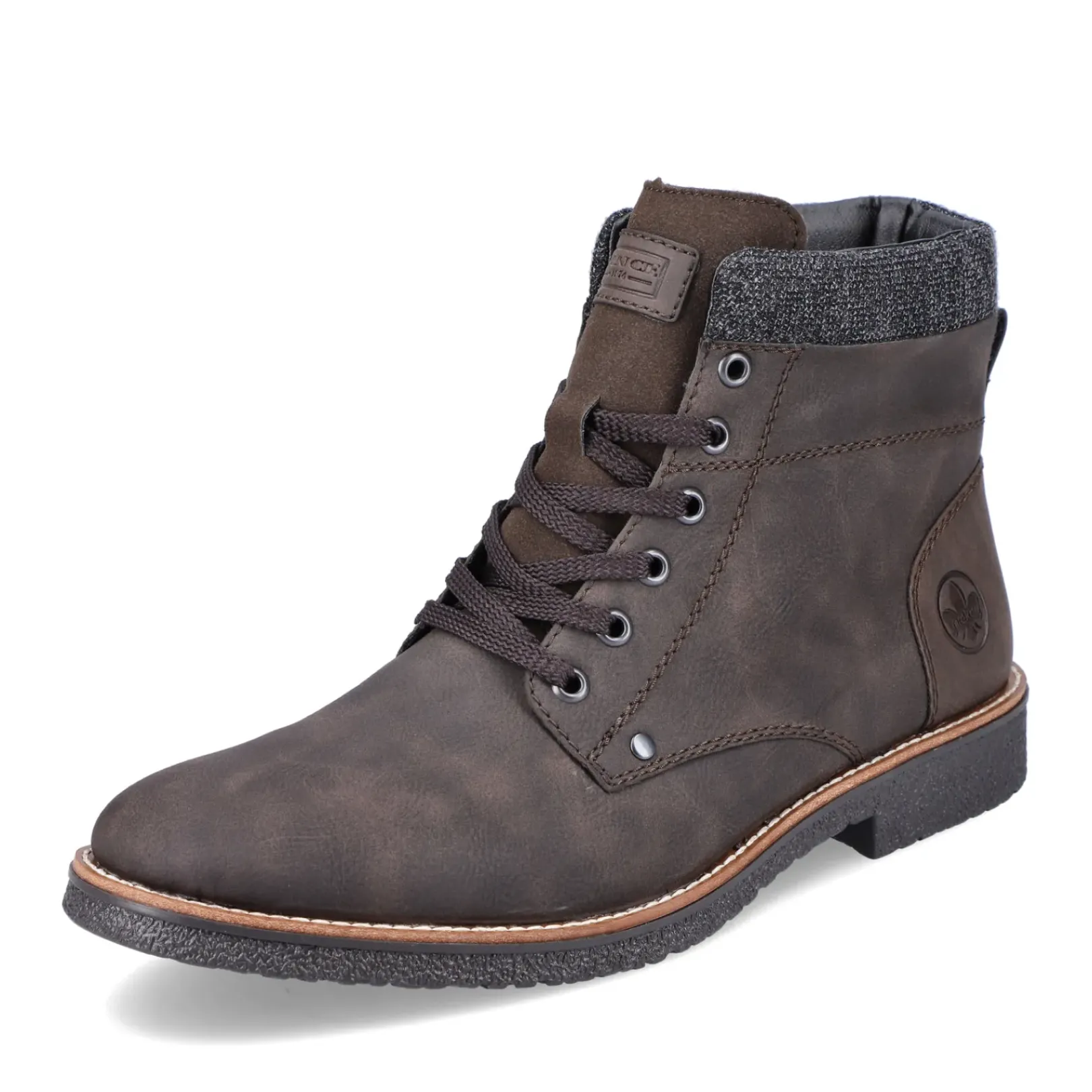 Discount Rieker Sznurowane Buty Meskie W Kolorze Orzechowego Brazu