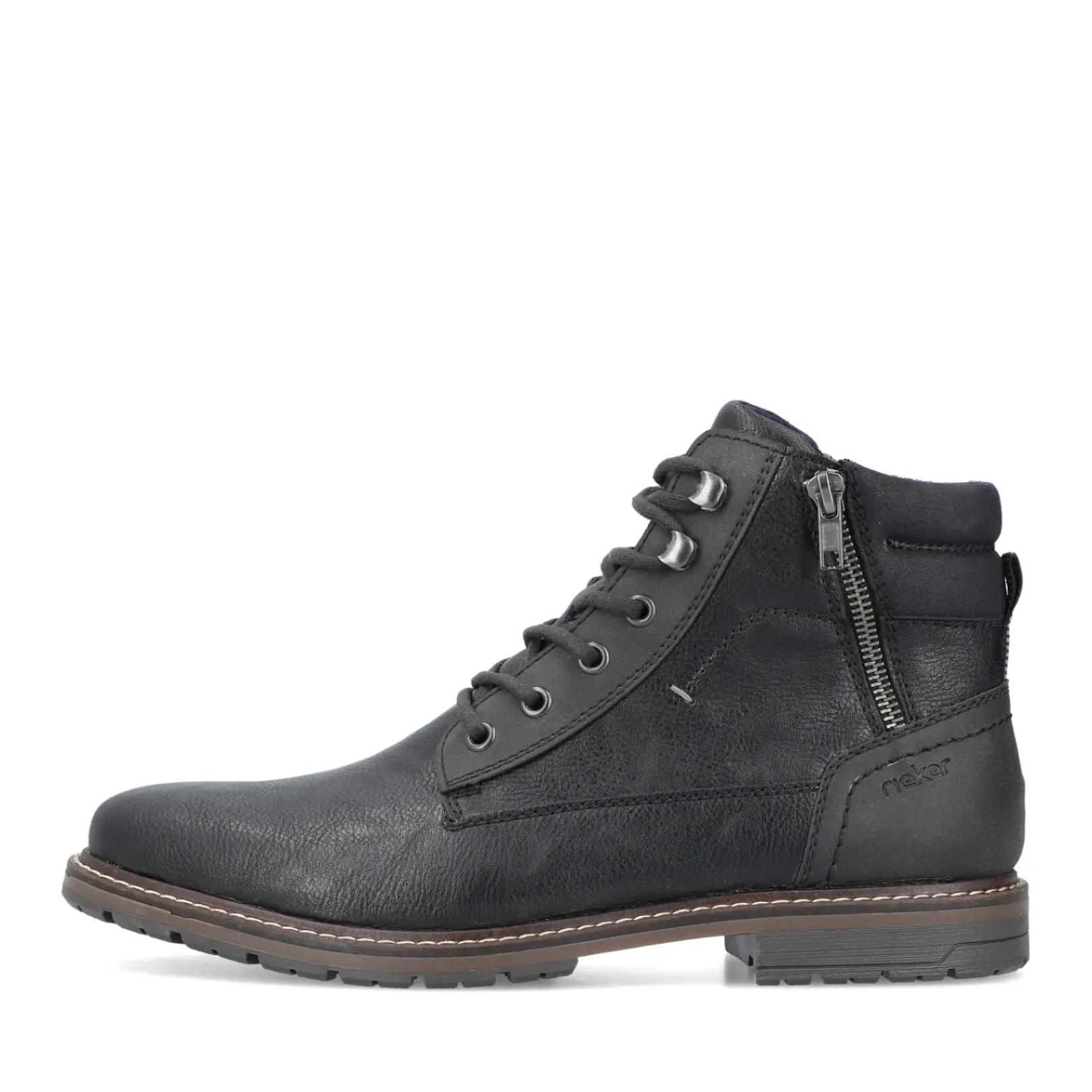 Outlet Rieker Sznurowane Buty Meskie W Kolorze Grafitowo-Czarnym