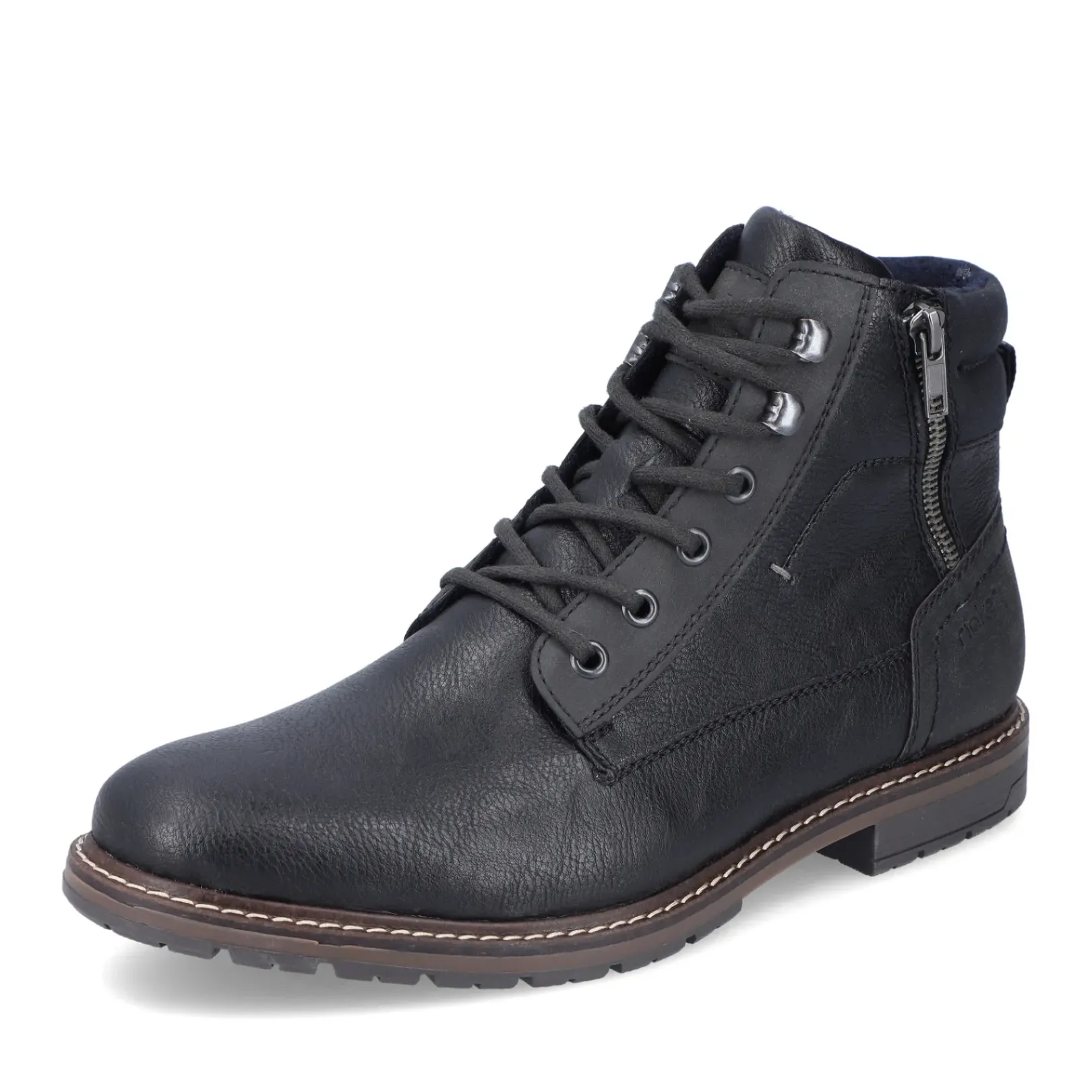 Outlet Rieker Sznurowane Buty Meskie W Kolorze Grafitowo-Czarnym