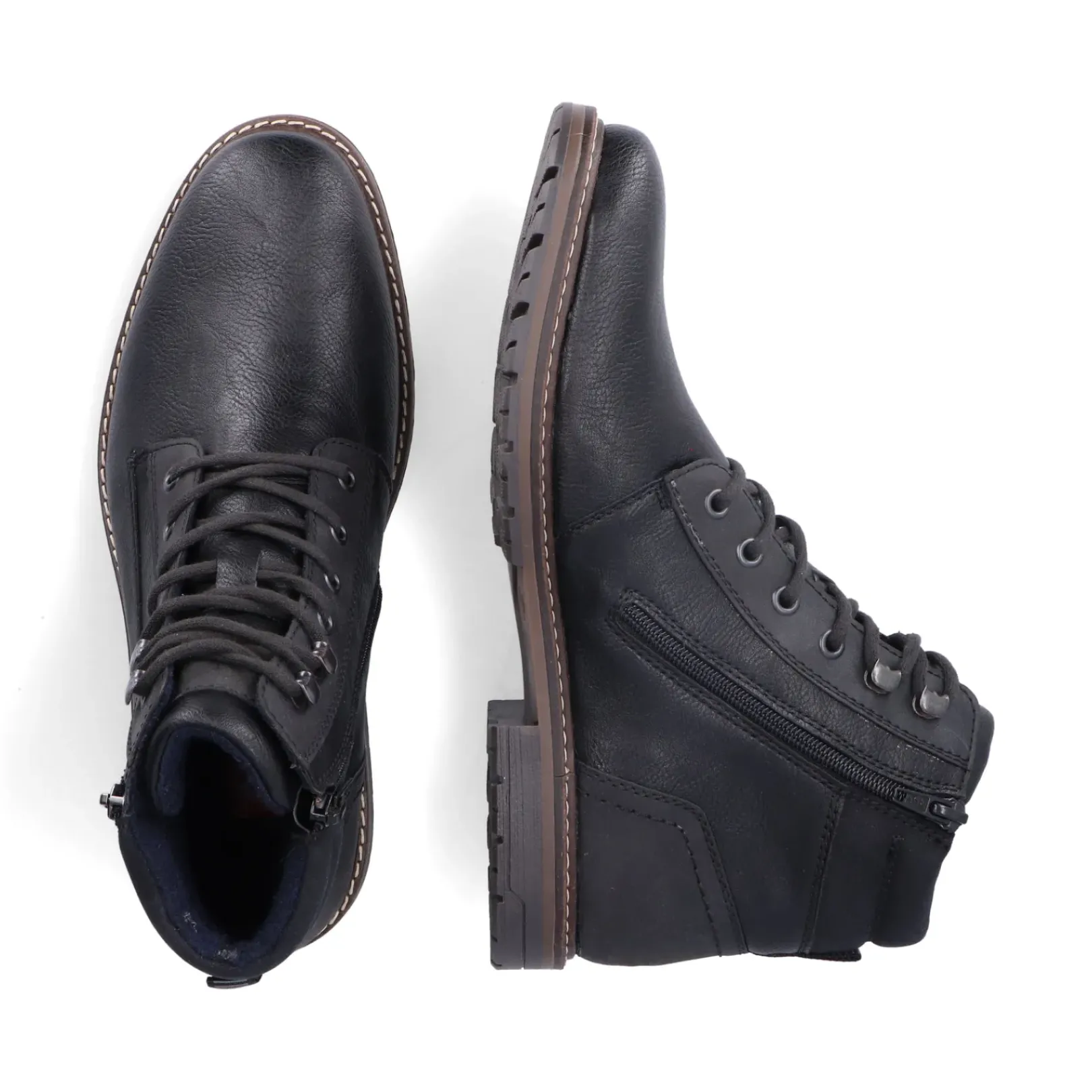 Outlet Rieker Sznurowane Buty Meskie W Kolorze Grafitowo-Czarnym
