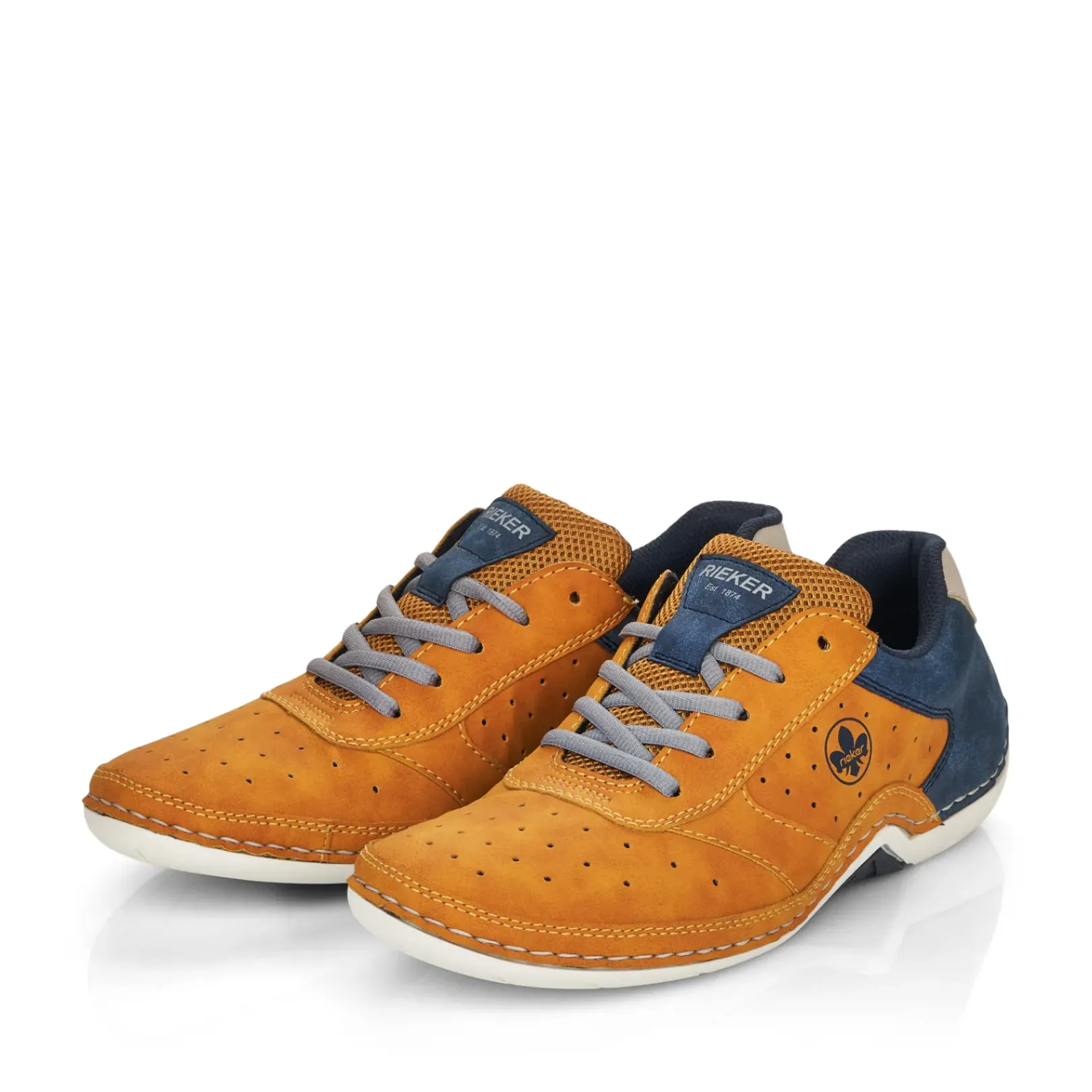 Best Rieker Sznurowane Buty Meskie W Kolorze Zlotym Zolto-Niebieskim