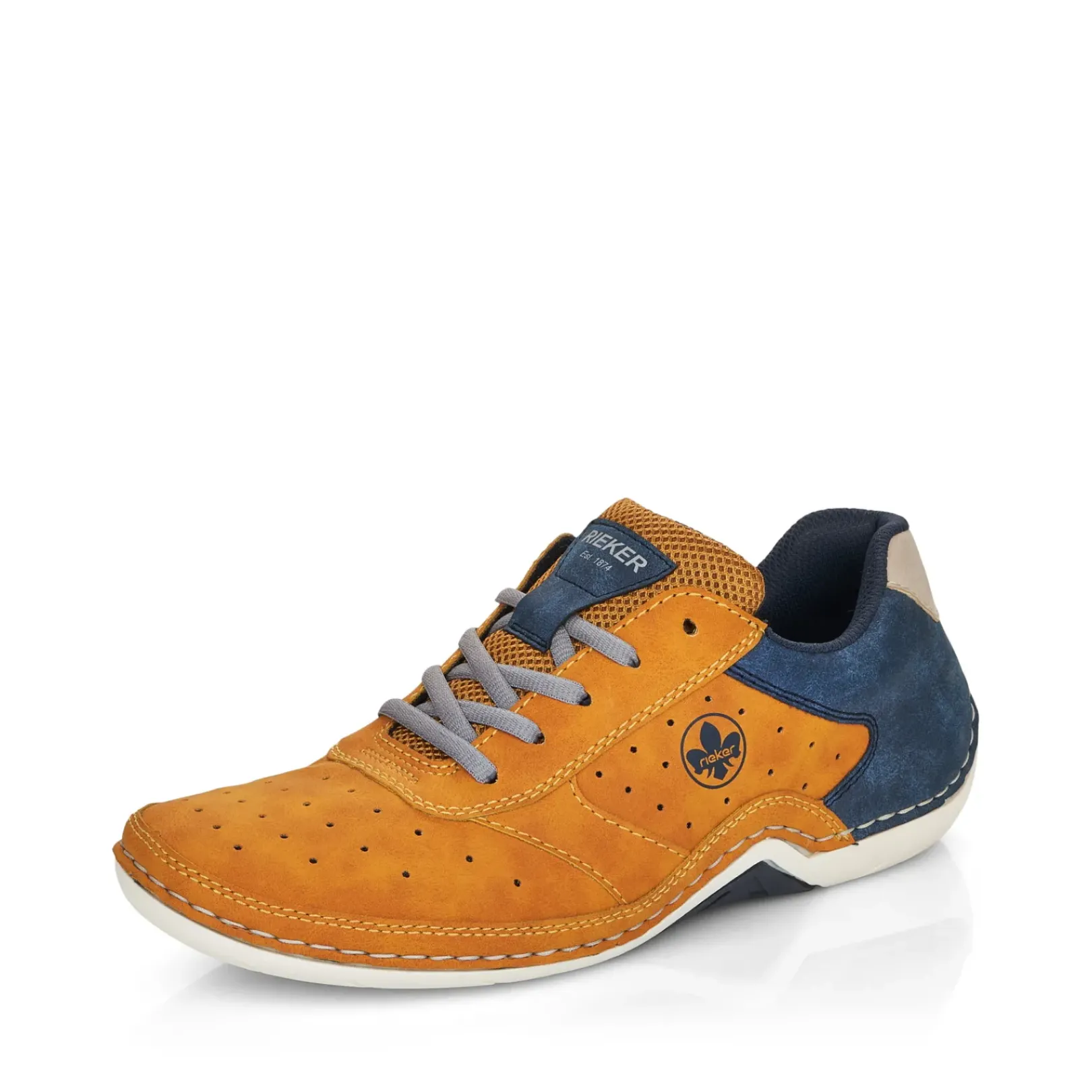 Best Rieker Sznurowane Buty Meskie W Kolorze Zlotym Zolto-Niebieskim