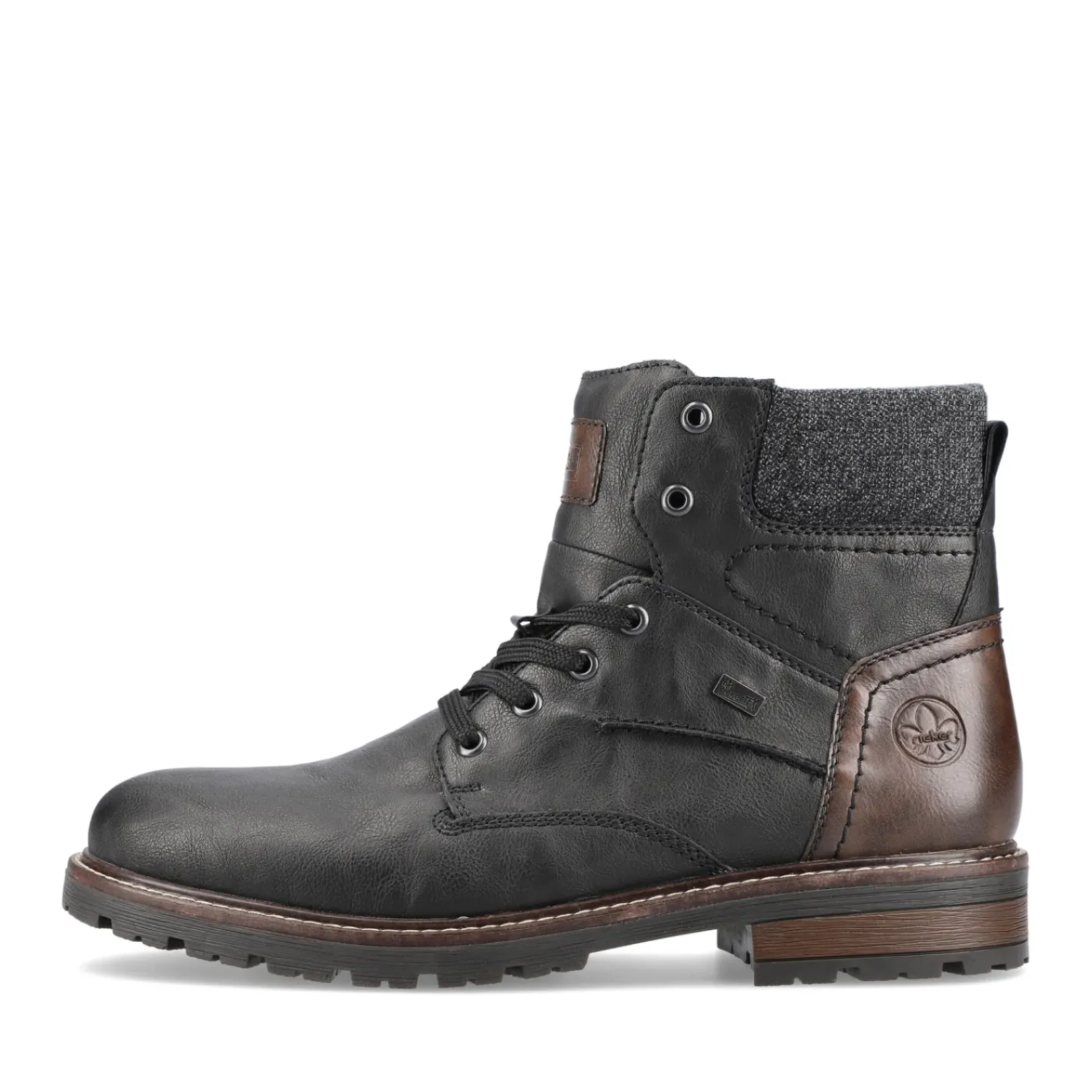 Outlet Rieker Sznurowane Buty Meskie W Kolorze Glebokiej Czerni