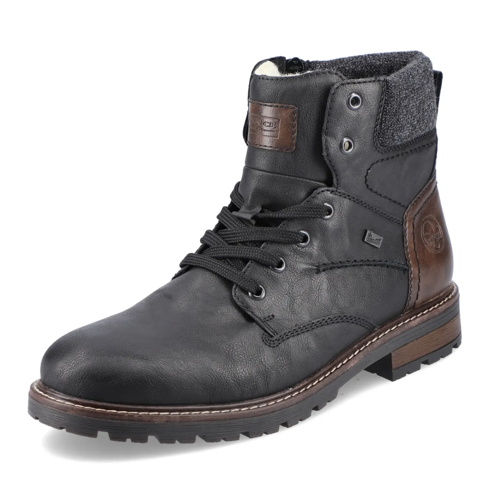 Outlet Rieker Sznurowane Buty Meskie W Kolorze Glebokiej Czerni