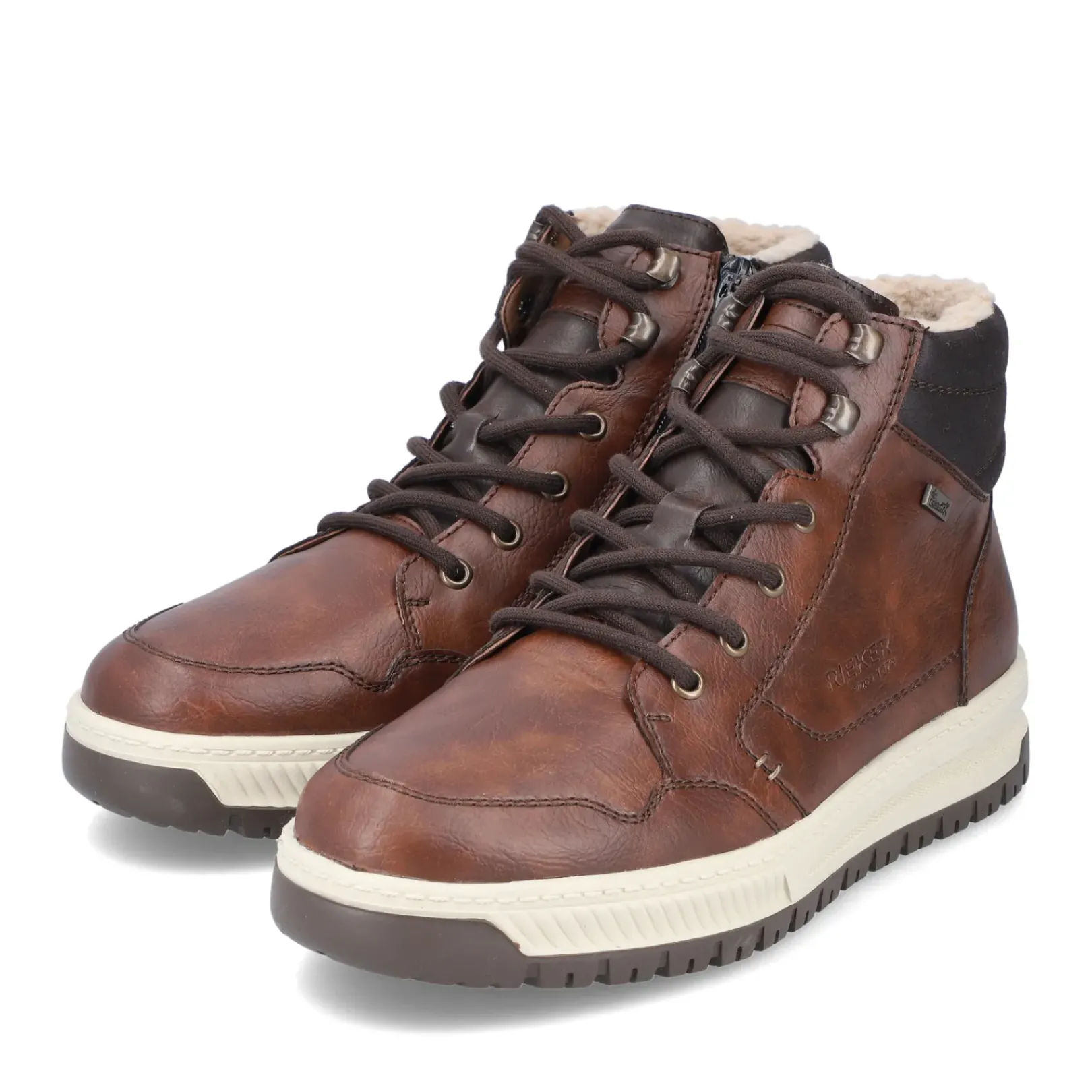 Hot Rieker Sznurowane Buty Meskie W Kolorze Orzechowego Brazu