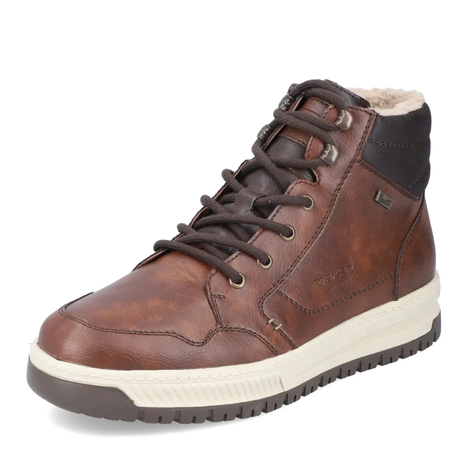 Hot Rieker Sznurowane Buty Meskie W Kolorze Orzechowego Brazu