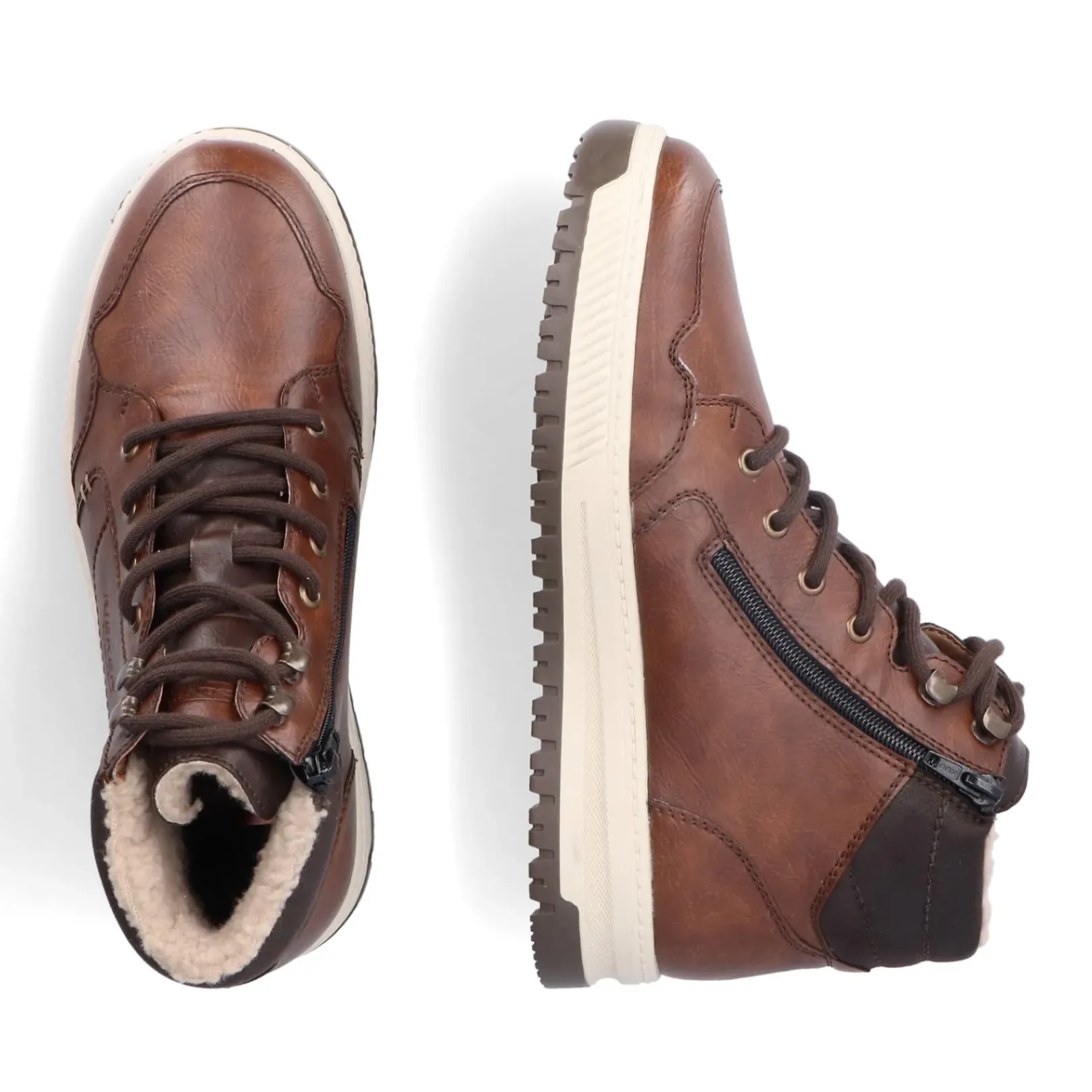 Hot Rieker Sznurowane Buty Meskie W Kolorze Orzechowego Brazu