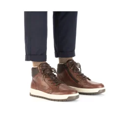 Hot Rieker Sznurowane Buty Meskie W Kolorze Orzechowego Brazu