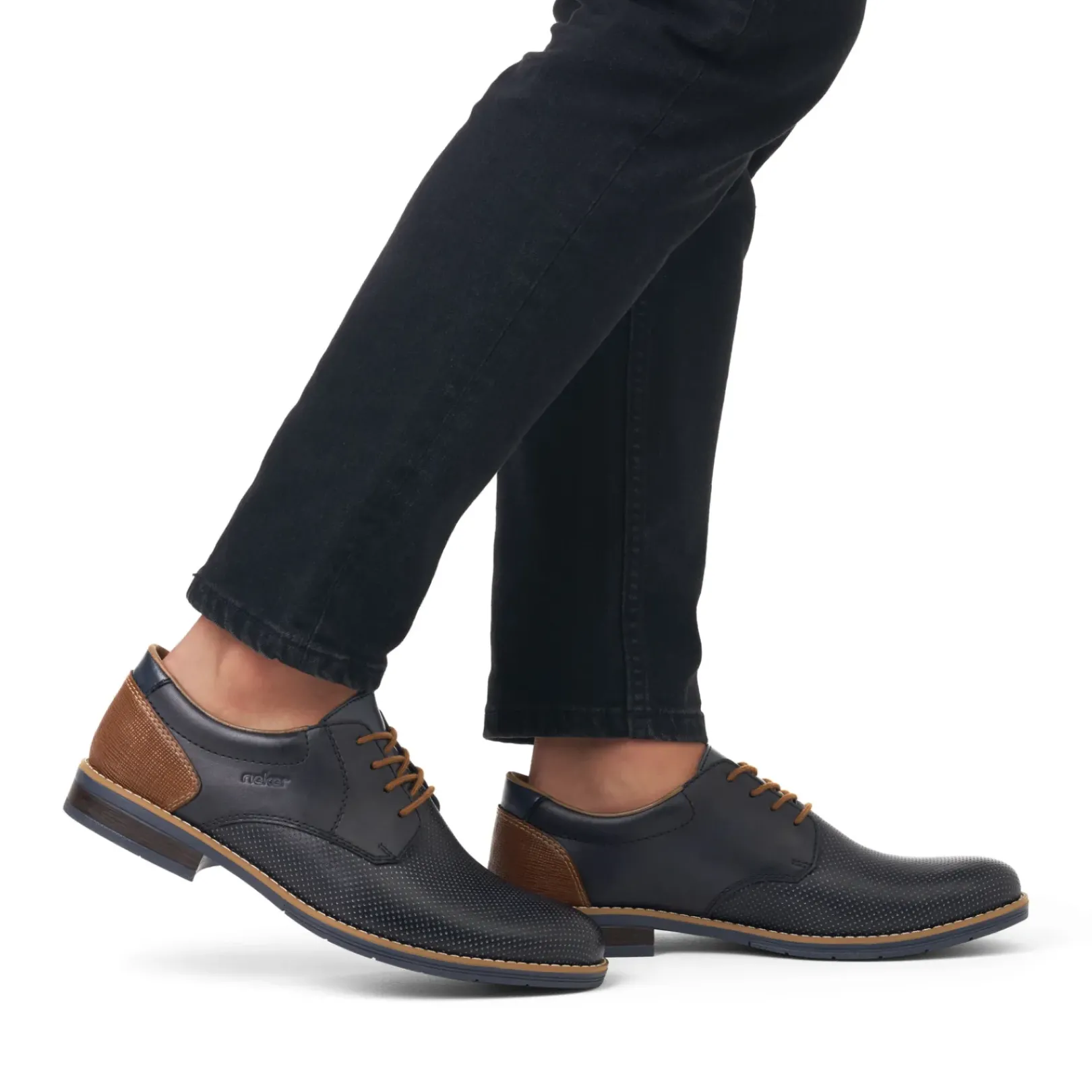 Best Rieker Sznurowane Buty Meskie W Kolorze Granatowym