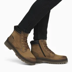New Rieker Sznurowane Buty Meskie Wood Brown