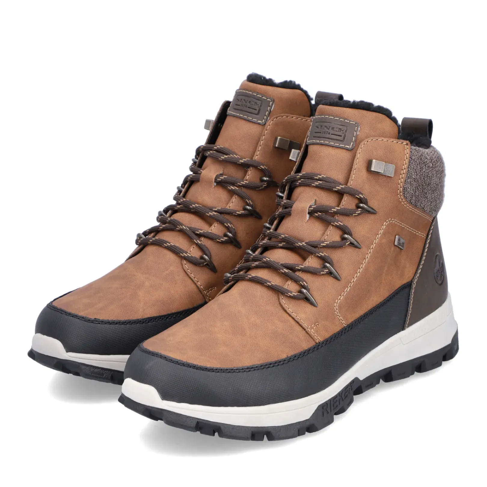 Best Rieker Sznurowane Buty Meskie W Kolorze Karmelowo-Brazowym