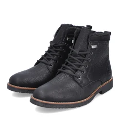 Fashion Rieker Sznurowane Buty Meskie W Kolorze Grafitowo-Czarnym