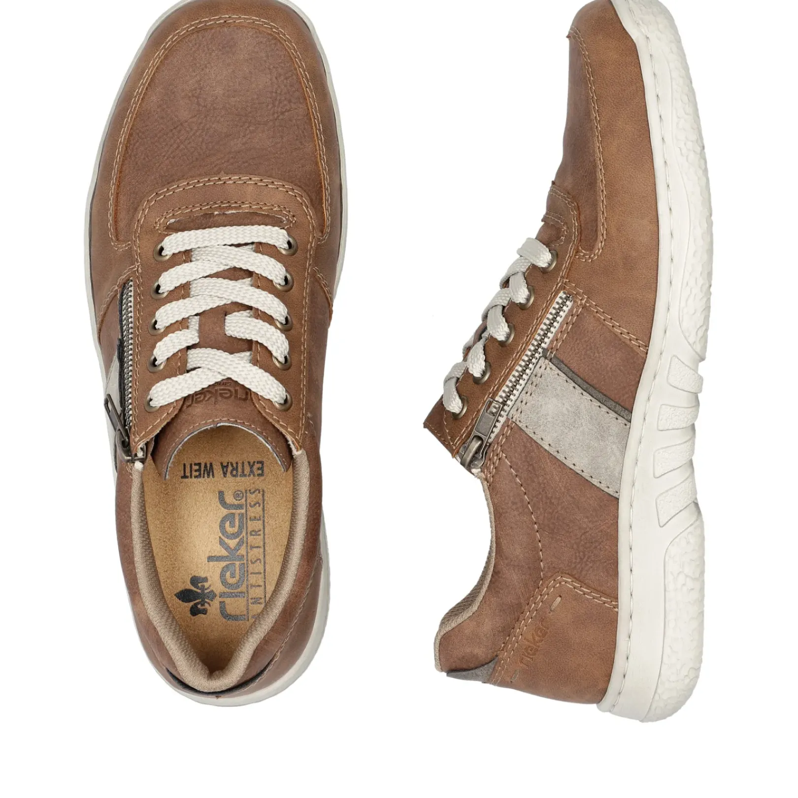 Clearance Rieker Sznurowane Buty Meskie W Kolorze Nugat Brazowym