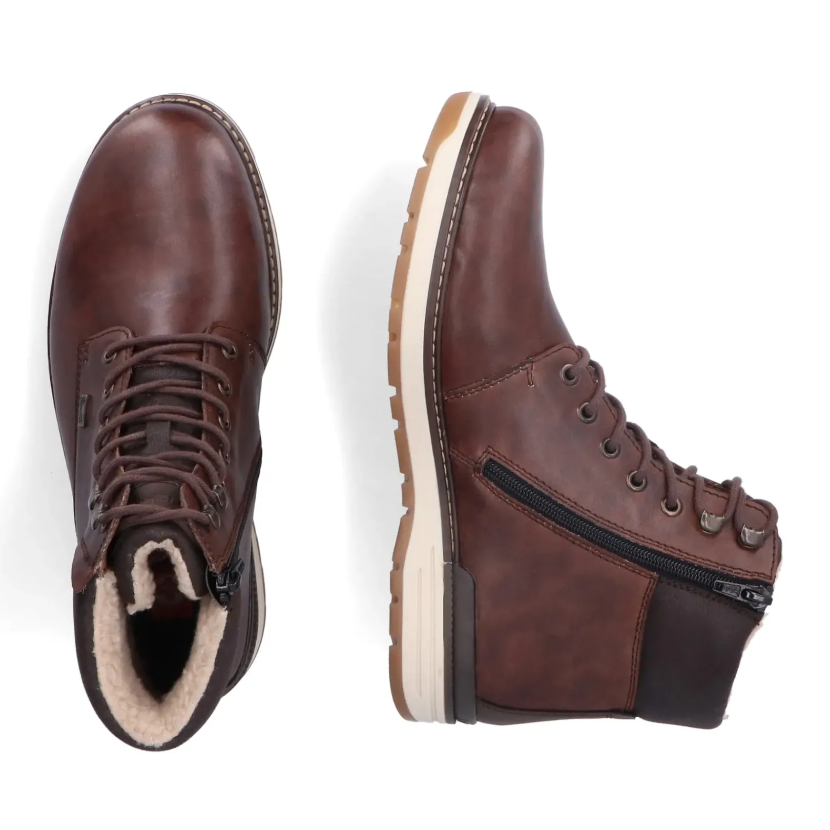 Discount Rieker Sznurowane Buty Meskie W Kolorze Orzechowego Brazu
