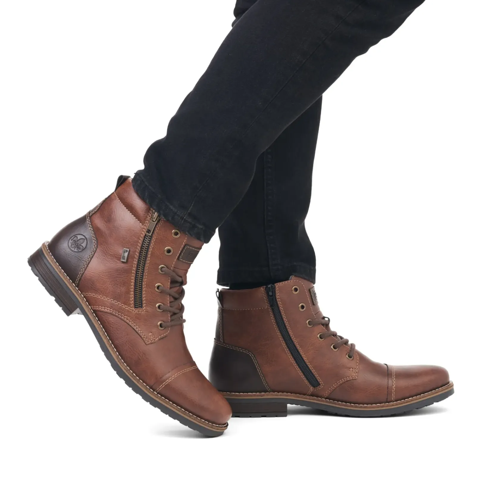 Outlet Rieker Sznurowane Buty Meskie W Kolorze Czekoladowo-Brazowym