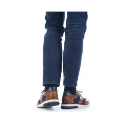 Hot Rieker Sznurowane Buty Meskie W Kolorze Cynamonowo-Brazowo-Oceanicznym