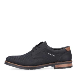 Fashion Rieker Sznurowane Buty Meskie W Kolorze Grafitowo-Czarnym