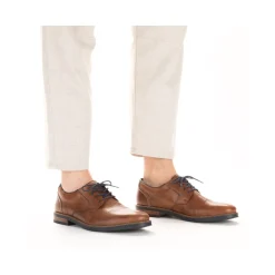 Fashion Rieker Sznurowane Buty Meskie W Kolorze Miedzianym